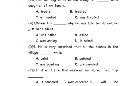 No.77动词的被动语态练习题①答案解析_初中英语语法_最全初中英语语法习题_No.77动词的被动语态练习题①