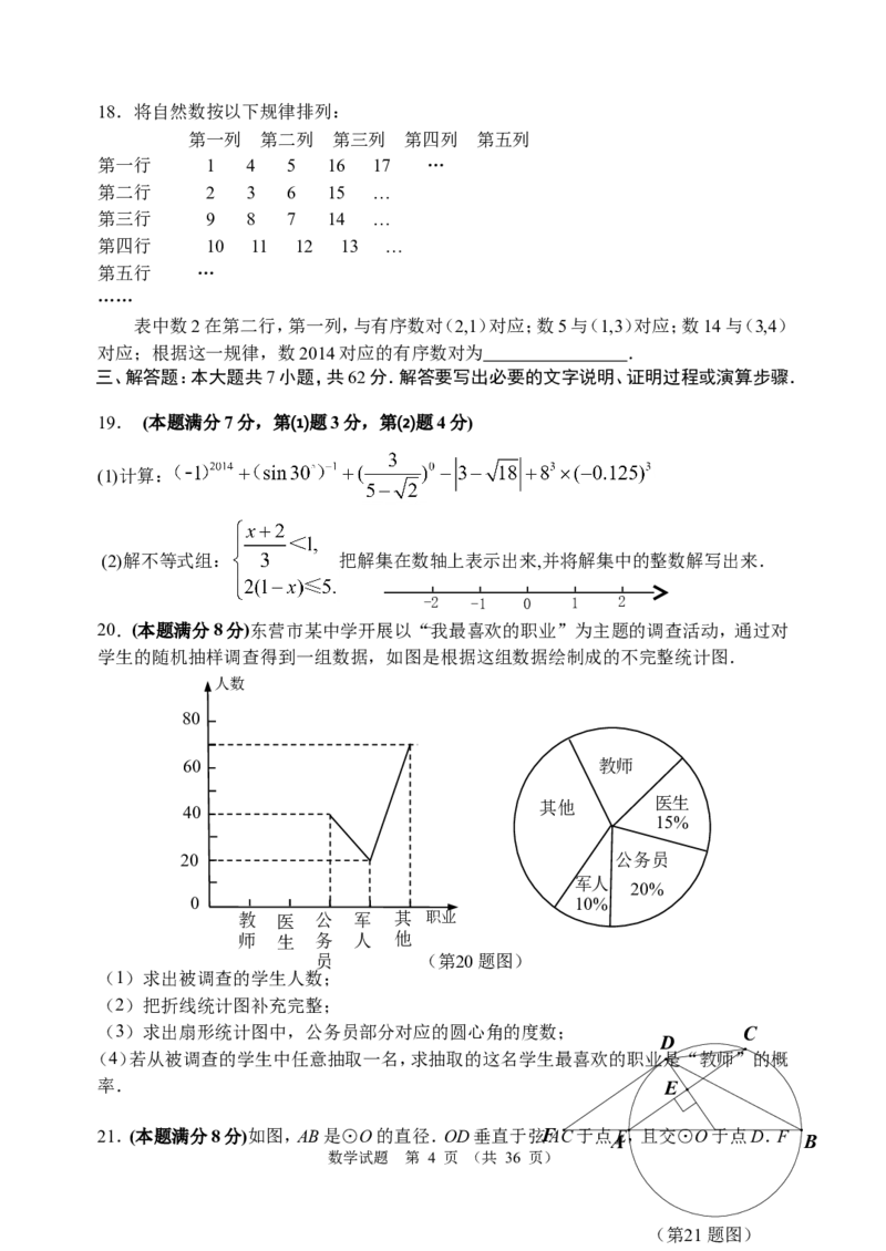 2014年山东省东营市中考数学试卷及答案_中考真题_2.数学中考真题2015-2024年_地区卷_山东省_东营中考数学08-22