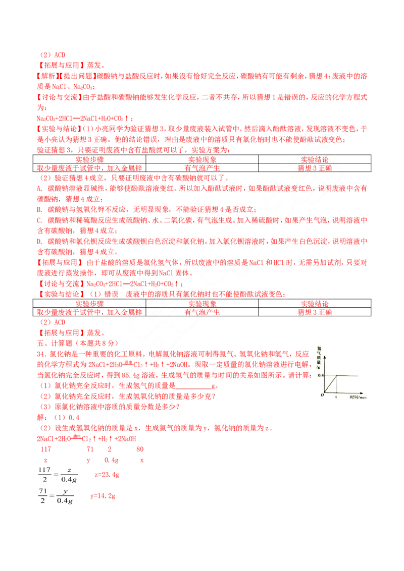 2018年湖南省衡阳市中考化学真题及答案_中考真题_5.化学中考真题2015-2024年_地区卷_湖南省_衡阳化学16-22