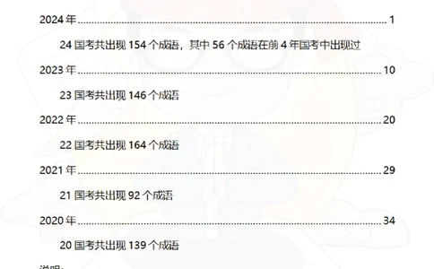 花生十三&mdash;国考近五年成语汇总（2020-2024年）_2026考公资料_花生十三合集_（95）成语国考近五年成语汇总（2020-2024）&mdash;花生十三