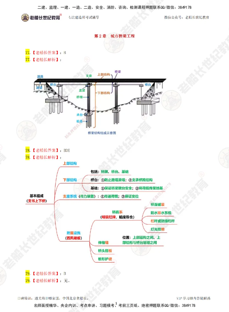 02老船长一建市政&mdash;&mdash;点题强化直播02-答案_2026年一级建造师_2026年一建市政_2025年一建市政SVIP_04-冲刺串讲✿考点强化✿小灶集训_40-市政《点题强化班》老船长JQ推荐