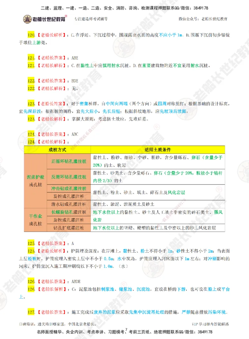 02老船长一建市政&mdash;&mdash;点题强化直播02-答案_2026年一级建造师_2026年一建市政_2025年一建市政SVIP_04-冲刺串讲✿考点强化✿小灶集训_40-市政《点题强化班》老船长JQ推荐