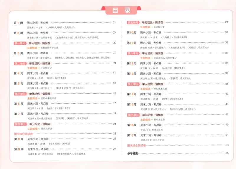 一本期末小测卷2上语文试卷_2025秋《一本周末测试小卷》语文1-6_一本周末小测卷语文2上