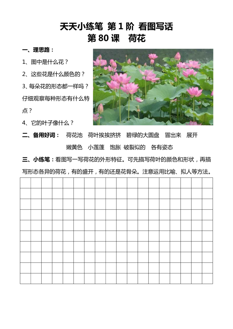 天天小练笔看图写话100篇_二年级上下册资料_小学二年级学习资料-25年更新版_2-02、小学二年级语文下册_2-2-2、练习题、作业、试题、试卷_专项练习_看图写话作文类