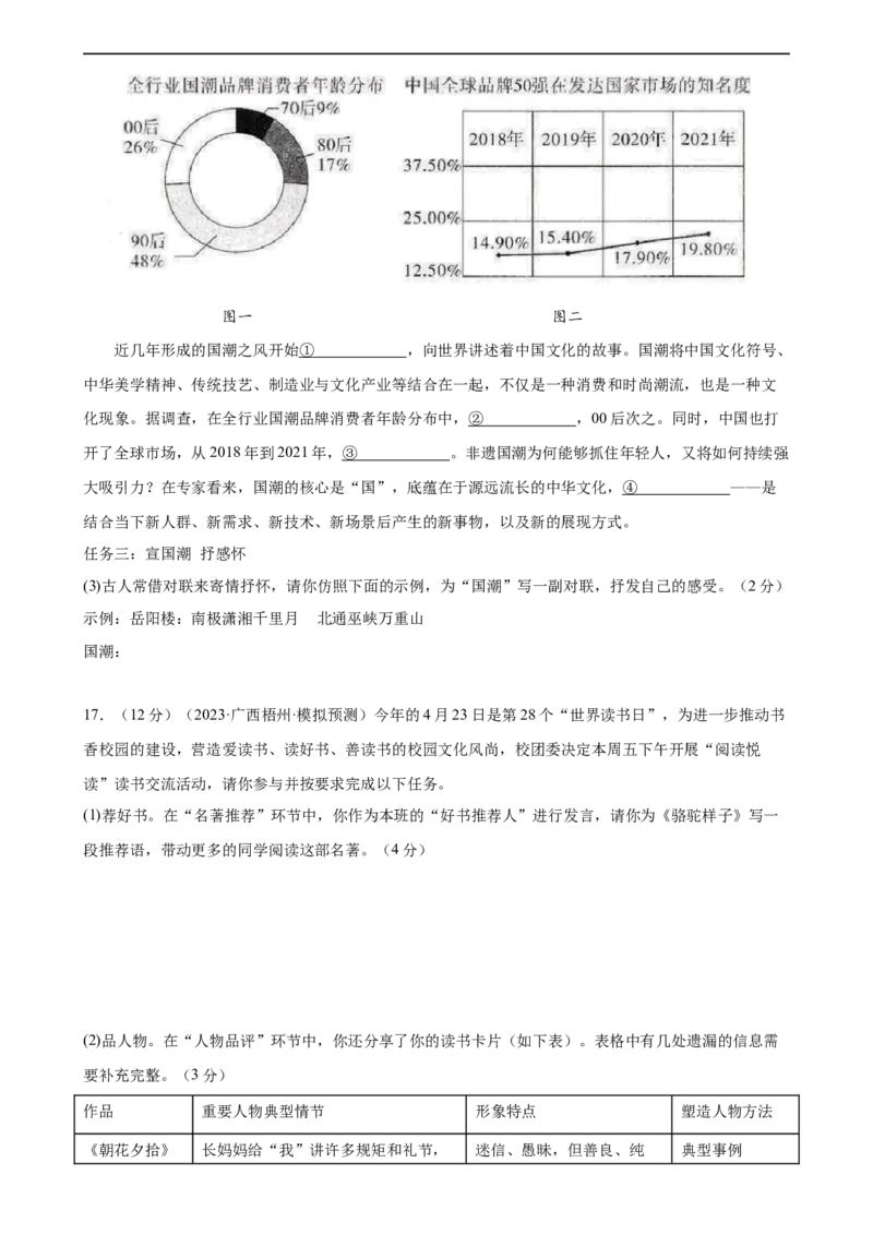 专题08积累与运用（测试）（全国通用）（原卷版）_120中考语文全套复习_中考语文复习总复习_二轮复习资料_完2024年中考语文二轮复习课件+讲义+练习（全国通用）_配套测试