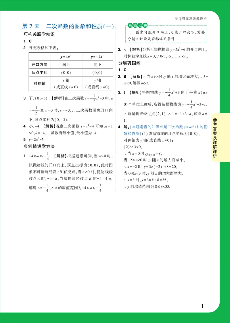 第7天_2026万唯系列预习复习_2025版《万唯初中预习视频课》789年级上册多版本_2025版万唯初三预习视频课数学人教版上册_2025版万唯初三预习视频课数学人教版上册_视频_第7天_答案详解详析