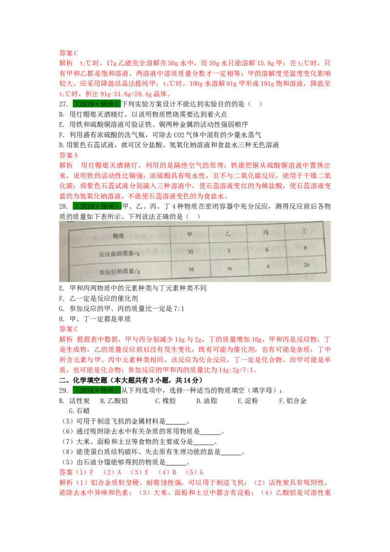 2019年江苏省徐州市中考化学试题及答案_中考真题_5.化学中考真题2015-2024年_地区卷_江苏省_徐州中考化学08-22