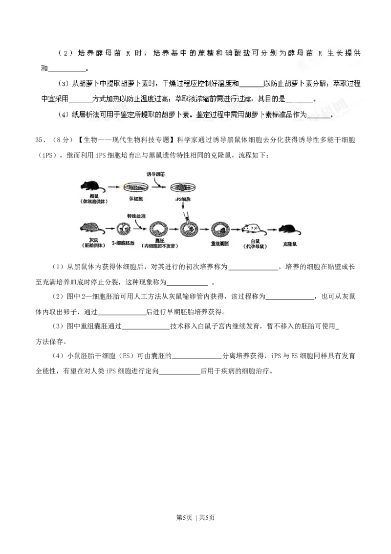 2013年高考生物试卷（山东）（空白卷）_1.高考2025全国各省真题+答案_01.2008-2024全国高考真题（按省份分类）_15.山东_2008-2024&middot;（山东）生物高考真题