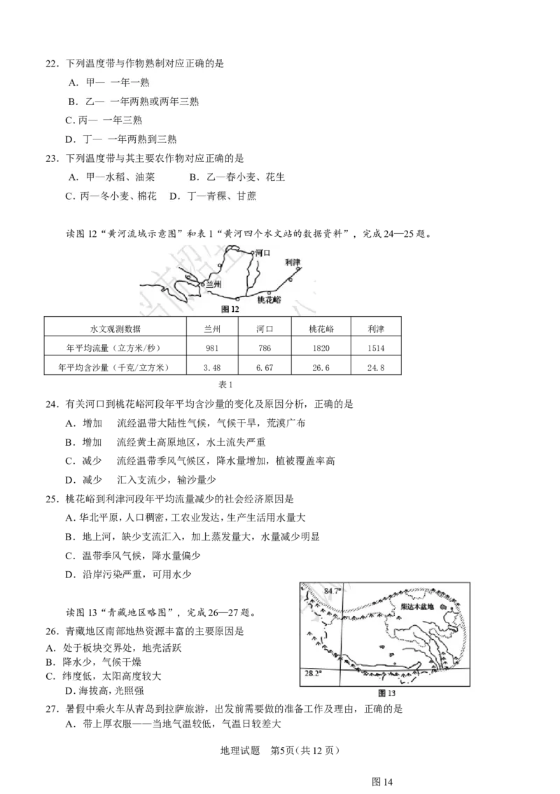 2017年青岛市中考地理试题真题含答案_中考真题_9.地理中考真题2015-2024年_地区卷_山东省_青岛地理