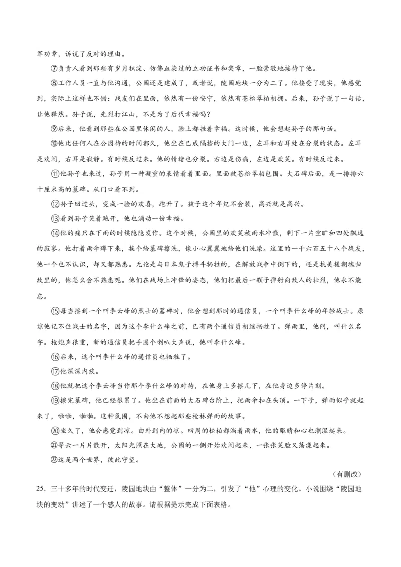 专题09文学类文本阅读（第01期）（原卷版）_120中考语文全套复习_中考语文复习总复习_专项复习资料_完2023年中考语文真题分项汇编（全国通用）_第01期