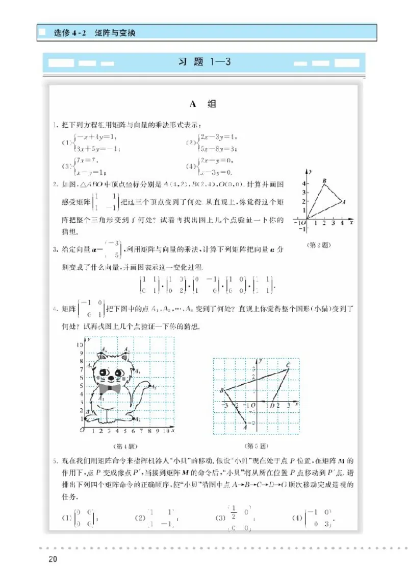 北师大高中数学选修4-2矩阵与变换_4-教培资料-26年最新资料-同步更新_初中高中教资_03科三专项（进去保存报考的学科即可）_02科三专项（笔记真题思维导图教学设计版本二）