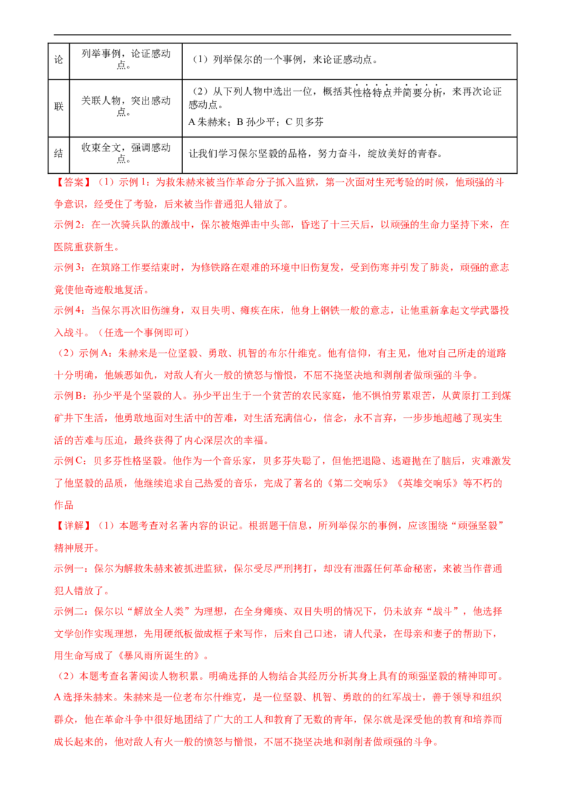 第37讲八年级名著导读梳理（练习）（全国通用）（解析版）_120中考语文全套复习_中考语文复习总复习_一轮复习资料_完2024年中考语文一轮复习课件+讲义+练习（全国通用）