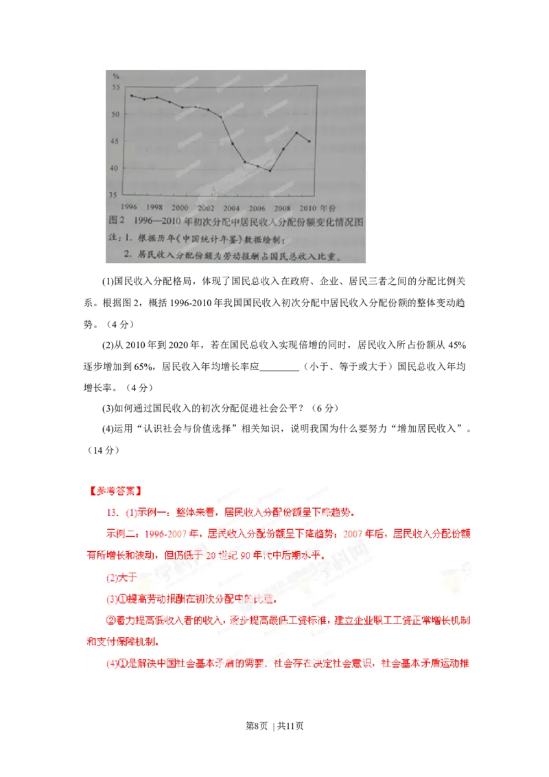 2013年高考政治试卷（重庆）（解析卷）_1.高考2025全国各省真题+答案_01.2008-2024全国高考真题（按省份分类）_23.重庆_2012-2020（重庆）政治高考真题