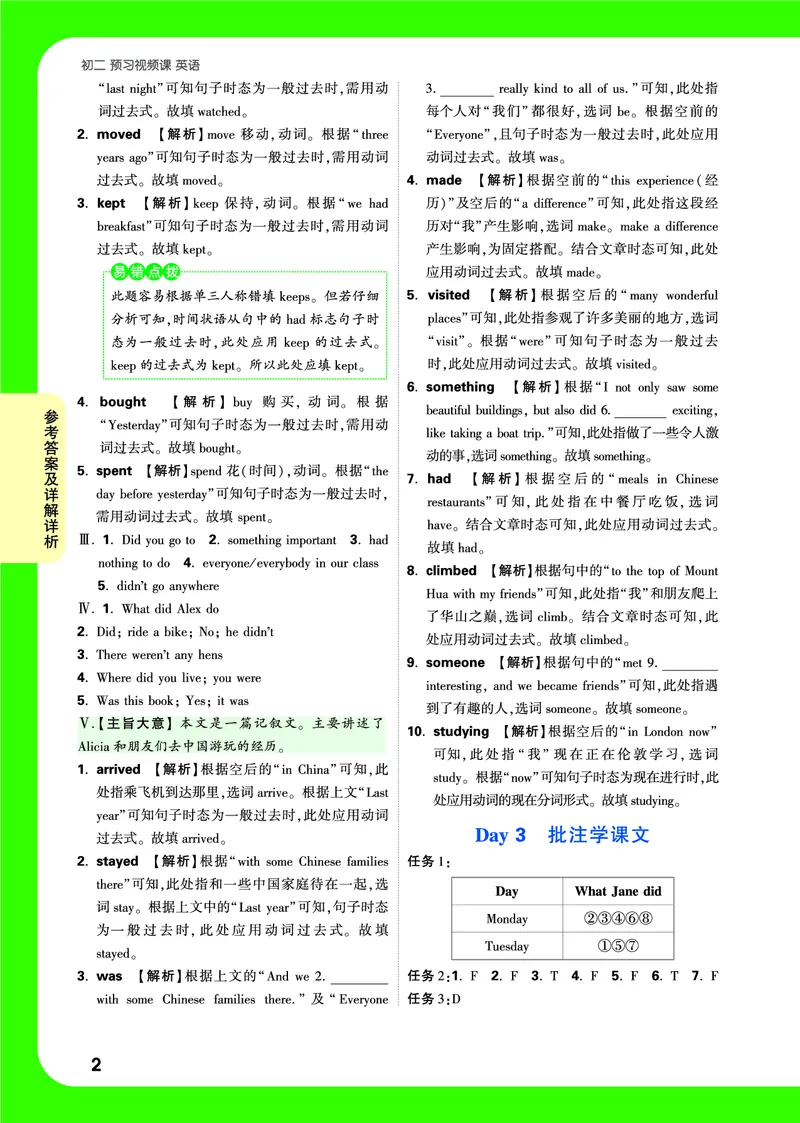 答案详解详细_2026万唯系列预习复习_2025版《万唯初中预习视频课》789年级上册多版本_2025版万唯初二预习视频课英语人教版上册_视频_答案详解详析_答案详解详析