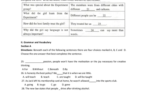 2012年高考英语试卷（上海）（秋考）（空白卷）_1.高考2025全国各省真题+答案_01.2008-2024全国高考真题（按省份分类）_31.上海_2008-2023&middot;（上海）英语高考真题（含听力）