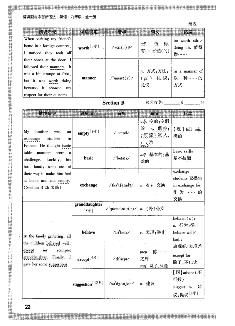 情景串记词汇-九英_2026万唯系列预习复习_2026版初中《万唯情景题》与中考新考法9年级上册（英语）