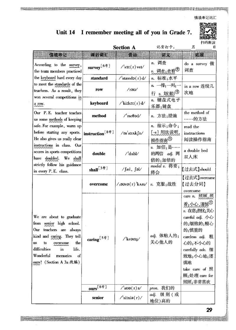情景串记词汇-九英_2026万唯系列预习复习_2026版初中《万唯情景题》与中考新考法9年级上册（英语）