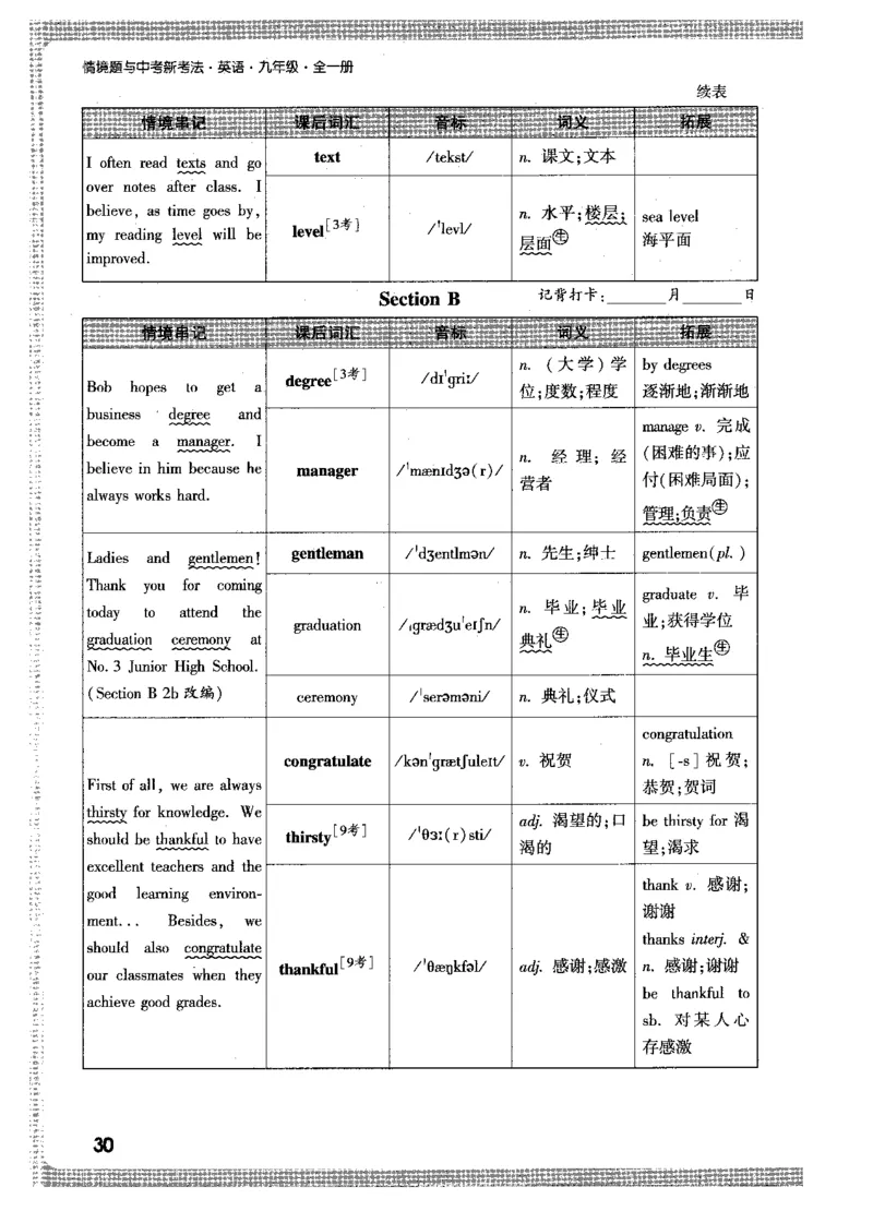 情景串记词汇-九英_2026万唯系列预习复习_2026版初中《万唯情景题》与中考新考法9年级上册（英语）
