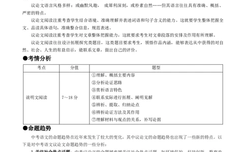 考点16议论文阅读（重难讲义）（原卷版）_120中考语文全套复习_中考语文复习总复习_一轮复习资料_完2024年中考语文一轮复习讲义练习（全国通用）_第二部分：帮阅读