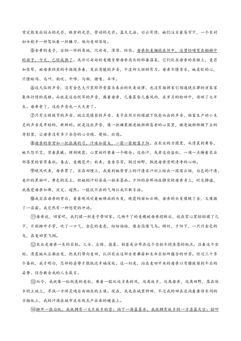 专题09文学类文本阅读（第02期）（解析版）_120中考语文全套复习_中考语文复习总复习_专项复习资料_完2023年中考语文真题分项汇编（全国通用）_第02期