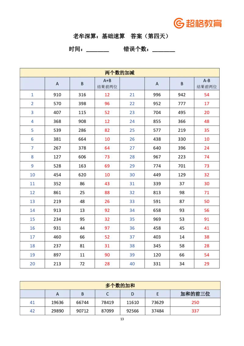 老牟深算之速算大练兵课程基础速算解析合集_2026考公资料_（05）超格_2026牟立志老牟深算之速算大练兵题本+解析