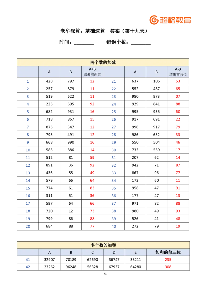 老牟深算之速算大练兵课程基础速算解析合集_2026考公资料_（05）超格_2026牟立志老牟深算之速算大练兵题本+解析