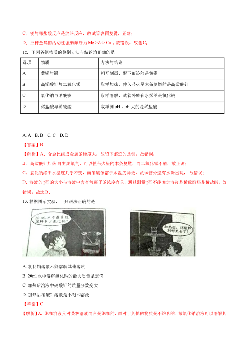 2018年四川省成都市中考化学试题（解析卷）_中考真题_5.化学中考真题2015-2024年_2018中考真题卷（277份）