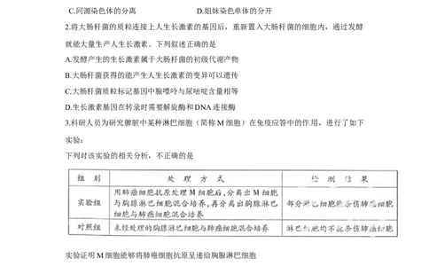 2012年高考生物试卷（四川）（空白卷）_1.高考2025全国各省真题+答案_01.2008-2024全国高考真题（按省份分类）_18.四川_2008-2024&middot;（四川）生物高考真题