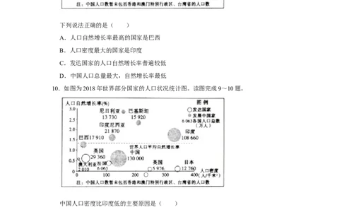 2019年地理试题_中考真题_9.地理中考真题2015-2024年_地区卷_山东省_山东滨州地理10-22