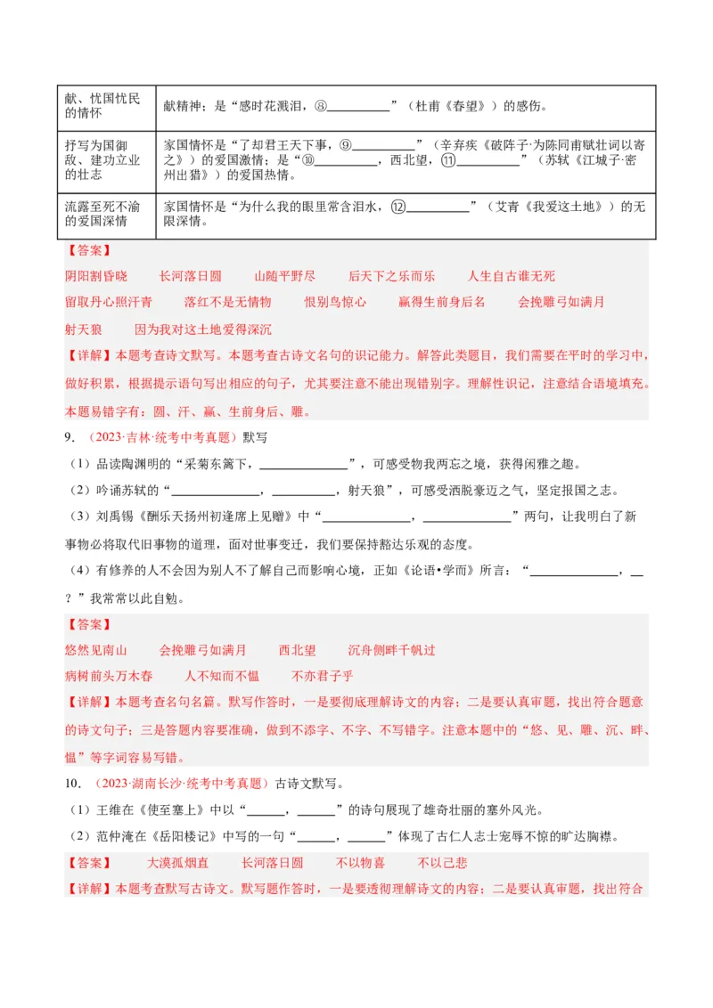 专题05名句名篇默写（第02期）（解析版）_120中考语文全套复习_中考语文复习总复习_专项复习资料_完2023年中考语文真题分项汇编（全国通用）_第02期