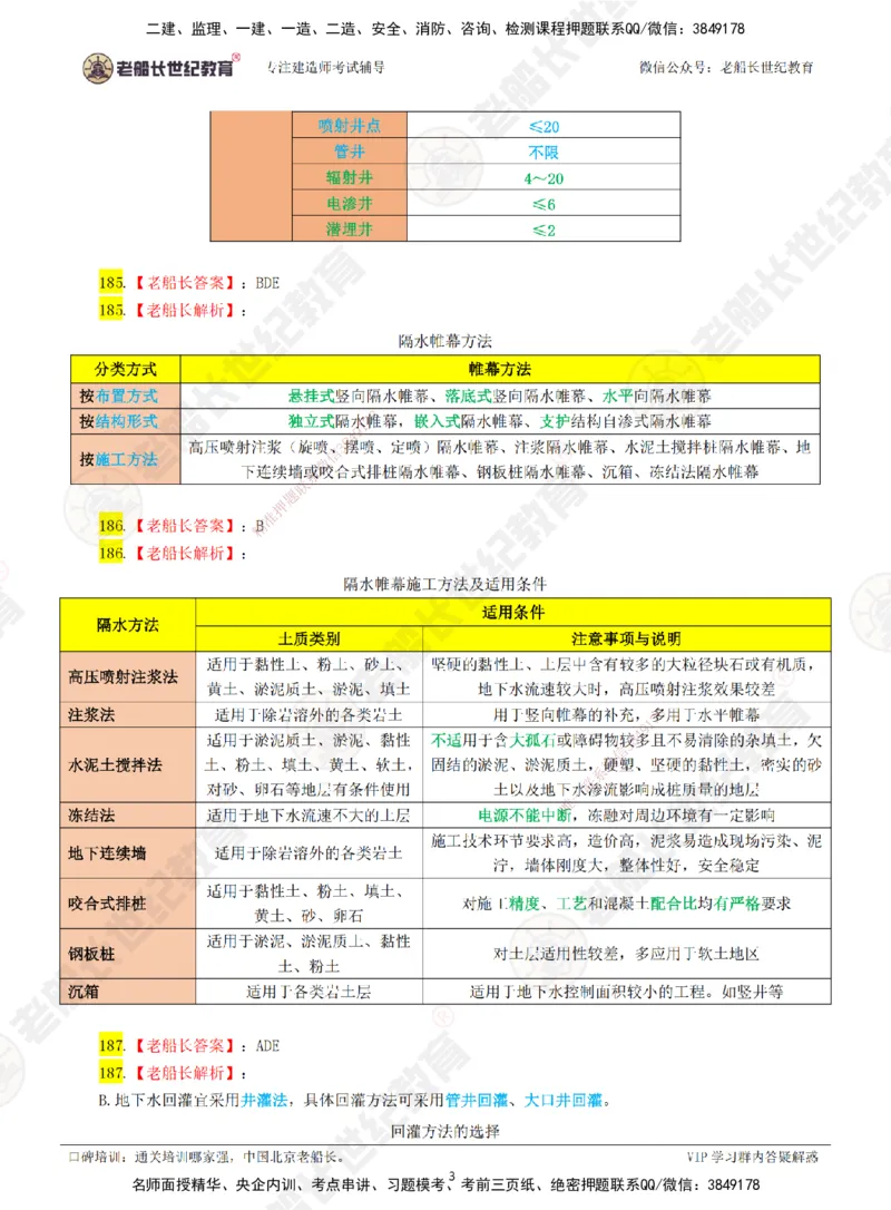 03老船长一建市政&mdash;&mdash;点题强化直播03-答案_2026年一级建造师_2026年一建市政_2025年一建市政SVIP_04-冲刺串讲✿考点强化✿小灶集训_40-市政《点题强化班》老船长JQ推荐_讲义