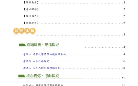 专题31故事情节及人物形象分析（三大考法，三个知识点）（讲练）-（全国通用）（原卷版）_120中考语文全套复习_中考语文复习总复习_二轮复习资料_模块六名著导读