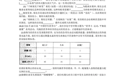 2018烟台市中考生物试题及答案(word版)_中考真题_8.生物中考真题2015-2024年_地区卷_山东省_烟台中考生物08-22