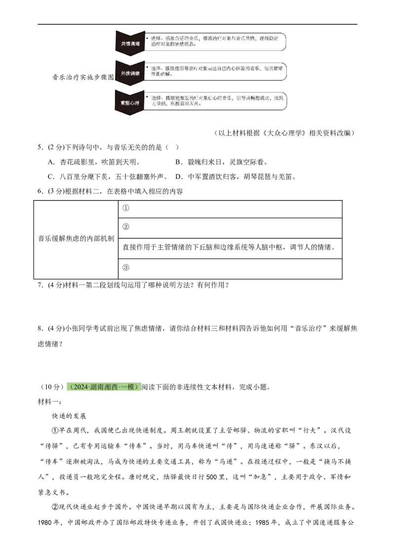 专题30非连续性文本阅读探究（两大类型）（测试）-（全国通用）（原卷版）_120中考语文全套复习_中考语文复习总复习_二轮复习资料_模块五非连续性文本阅读探究