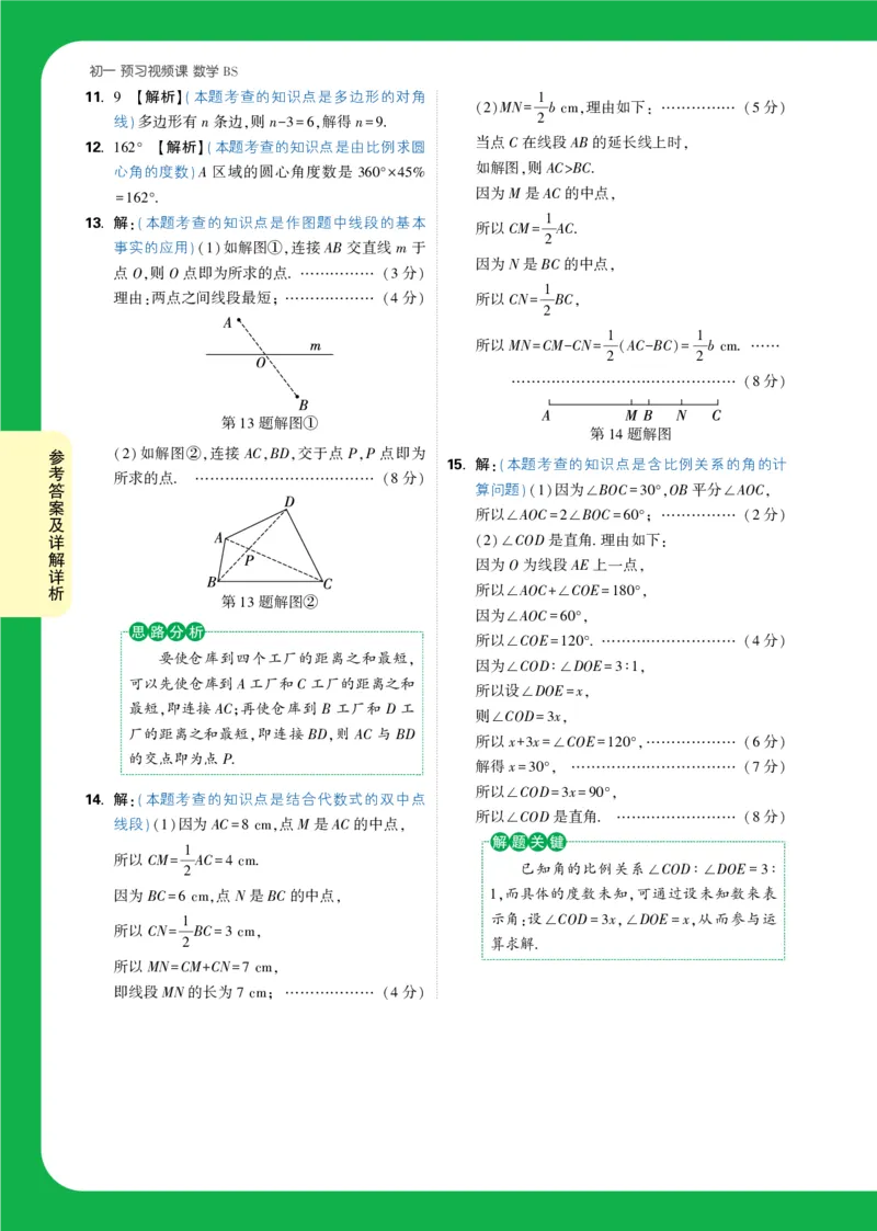 Day22答案详解详析_2026万唯系列预习复习_2025版《万唯初中预习视频课》789年级上册多版本_2025版万唯新初一预习视频课数学北师版_视频_第22天_答案详解详析_Day22答案详解详析