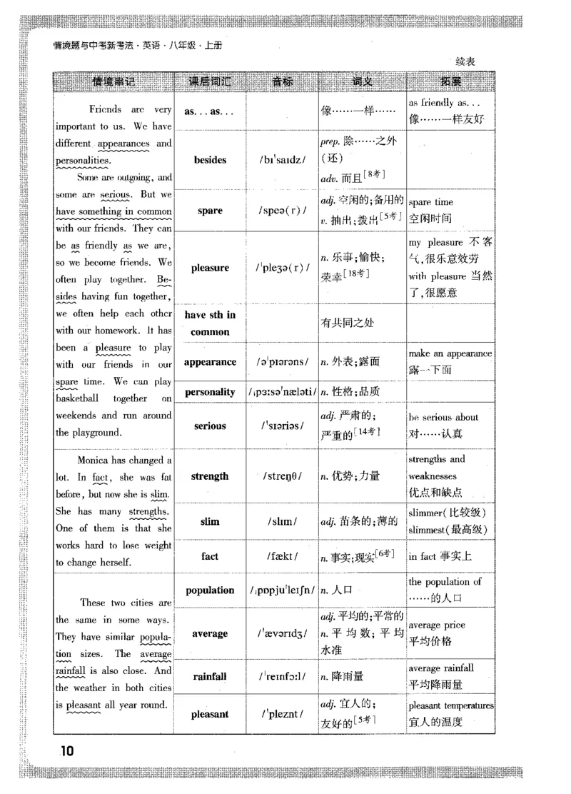 情景串记词汇-八英上_2026万唯系列预习复习_2026版初中《万唯情景题》与中考新考法8年级上册（英语）