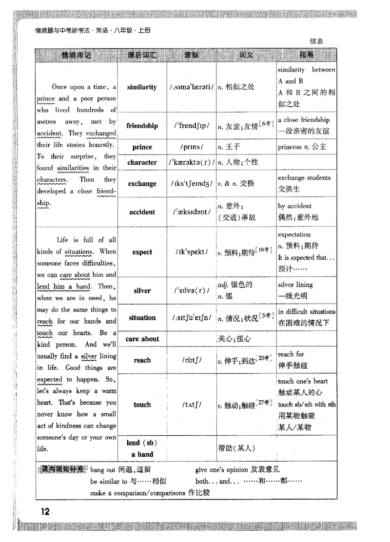 情景串记词汇-八英上_2026万唯系列预习复习_2026版初中《万唯情景题》与中考新考法8年级上册（英语）