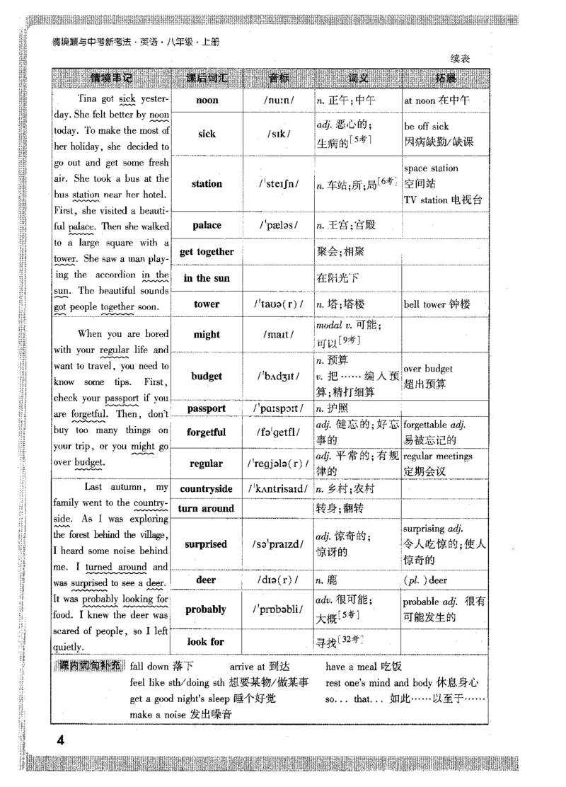 情景串记词汇-八英上_2026万唯系列预习复习_2026版初中《万唯情景题》与中考新考法8年级上册（英语）