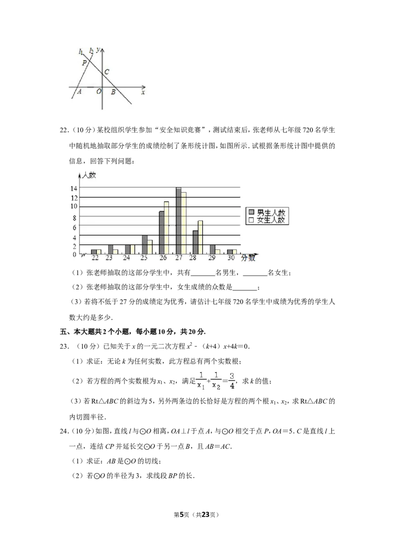 2019年四川省乐山市中考数学试卷_中考真题_2.数学中考真题2015-2024年_地区卷_四川省_四川乐山数学10-22
