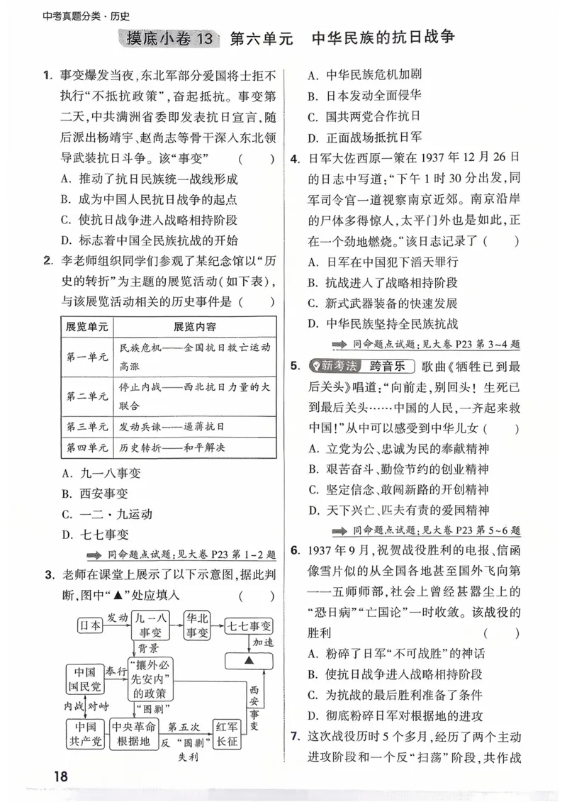 历史_精准摸底小卷_2026万唯系列预习复习_2026版初中《万唯》中考真题分类与新考法（语数外物历道生）_2026万唯中考历史分类与新考法