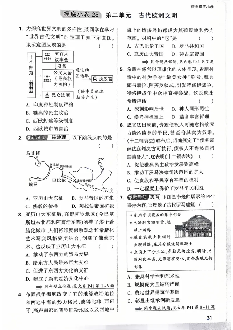 历史_精准摸底小卷_2026万唯系列预习复习_2026版初中《万唯》中考真题分类与新考法（语数外物历道生）_2026万唯中考历史分类与新考法