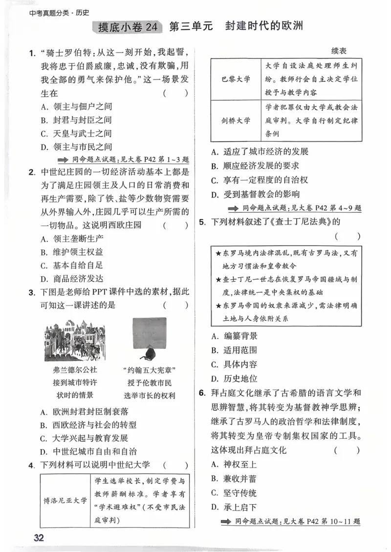 历史_精准摸底小卷_2026万唯系列预习复习_2026版初中《万唯》中考真题分类与新考法（语数外物历道生）_2026万唯中考历史分类与新考法