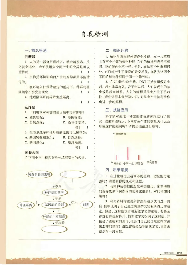 人教版高中生物必修2遗传与进化课本_4-教培资料-26年最新资料-同步更新_初中高中教资_03科三专项（进去保存报考的学科即可）_02科三专项（笔记真题思维导图教学设计版本二）