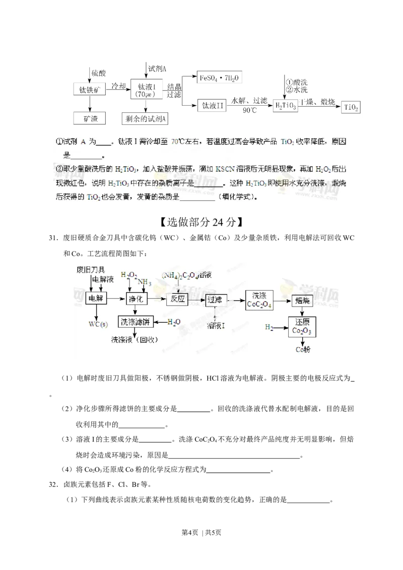 2013年高考化学试卷（山东）（空白卷）_1.高考2025全国各省真题+答案_01.2008-2024全国高考真题（按省份分类）_15.山东_2008-2024&middot;（山东）化学高考真题