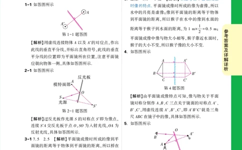 第17天详解详析_2026万唯系列预习复习_2025版《万唯初中预习视频课》789年级上册多版本_2025版万唯初二预习视频课物理人教版上册_视频_第17天_答案详解详析_第17天平面镜成像