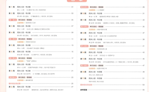 试卷_2025秋《一本周末测试小卷》语文1-6_一本周末小测卷语文3上