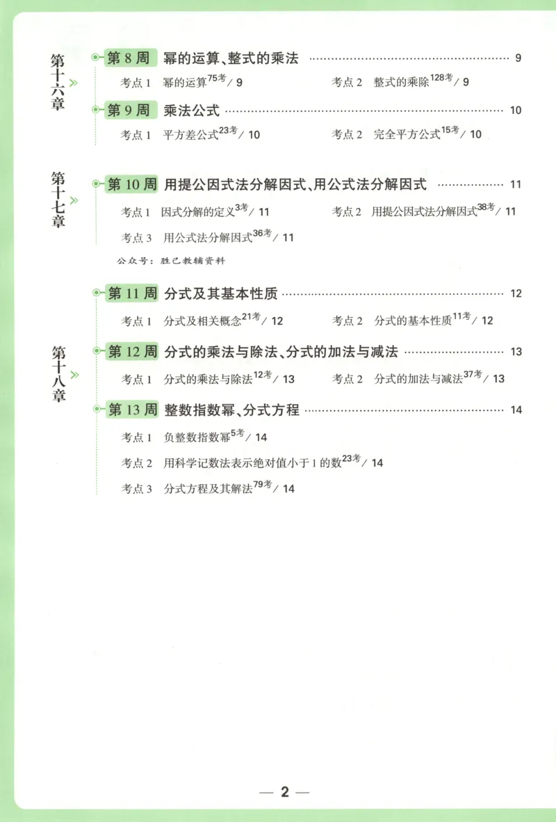 每周重点预习单_2026万唯系列预习复习_2026版初中《万唯周末检测小卷》8年级上册（语数外）_2025秋万唯周末小测卷数学人教版8年级上册