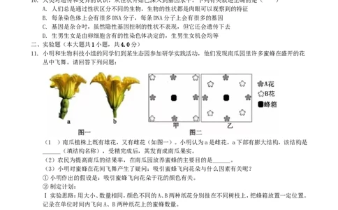 2019年湖北省黄冈市中考生物真题及答案_中考真题_8.生物中考真题2015-2024年_地区卷_湖北省_湖北黄冈生物15-19