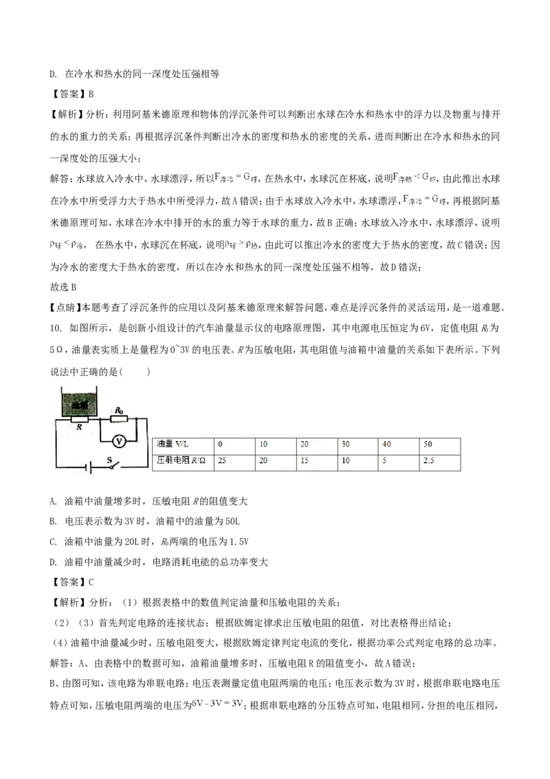 2018年山西省中考物理试题及答案(word版)_中考真题_4.物理中考真题2015-2024年_地区卷_山西中考物理2008---2022年（山西省统一试卷）