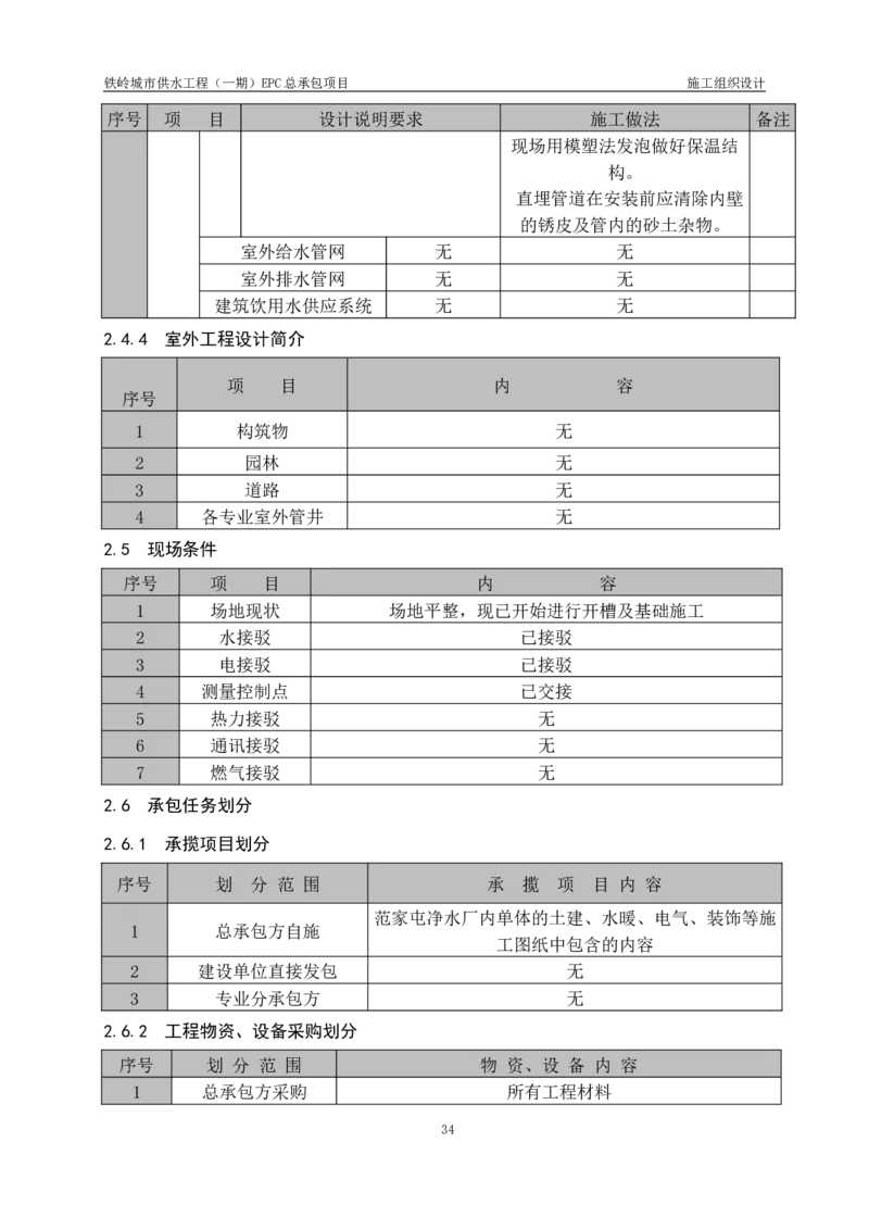 供水厂施工组织设计-汇总7.15_2021-2023年优秀施组方案_施工组织设计_施组22-铁岭市城市供水工程（一期）EPC总承包公司施组_1、施组